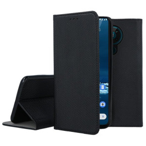 Кожен калъф тефтер и стойка Magnetic FLEXI Book Style за Nokia 5.4 черен